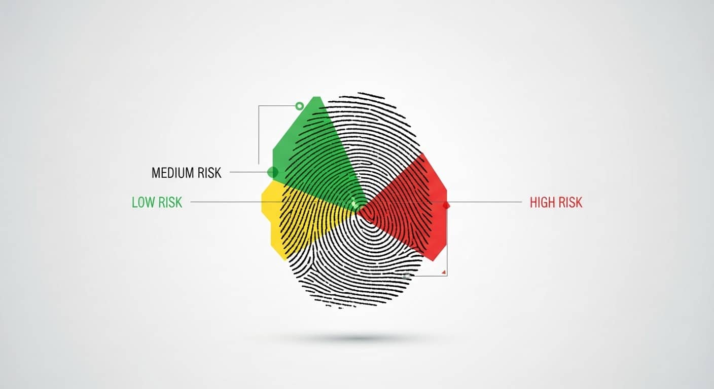 Impressão digital com níveis de risco